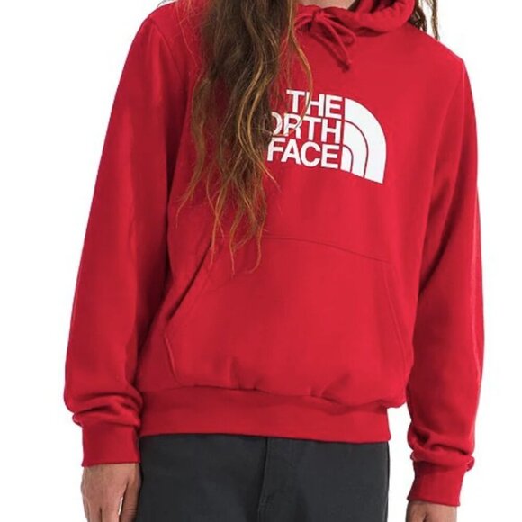 The North Face Tops - The North Face Evolution Half Dome Fleece Hoodie Women's Size M Crimson/Gold